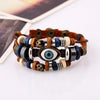 Evil Eye Charm Leather Bracelet