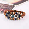 Evil Eye Charm Leather Bracelet