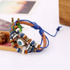 Evil Eye Charm Leather Bracelet