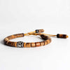Natural Sandalwood &amp White Copper Mala Bead Bracelet