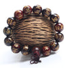 Engraved Sanskrit Rosewood Buddhist Prayer Beads Bracelet - Zodeys