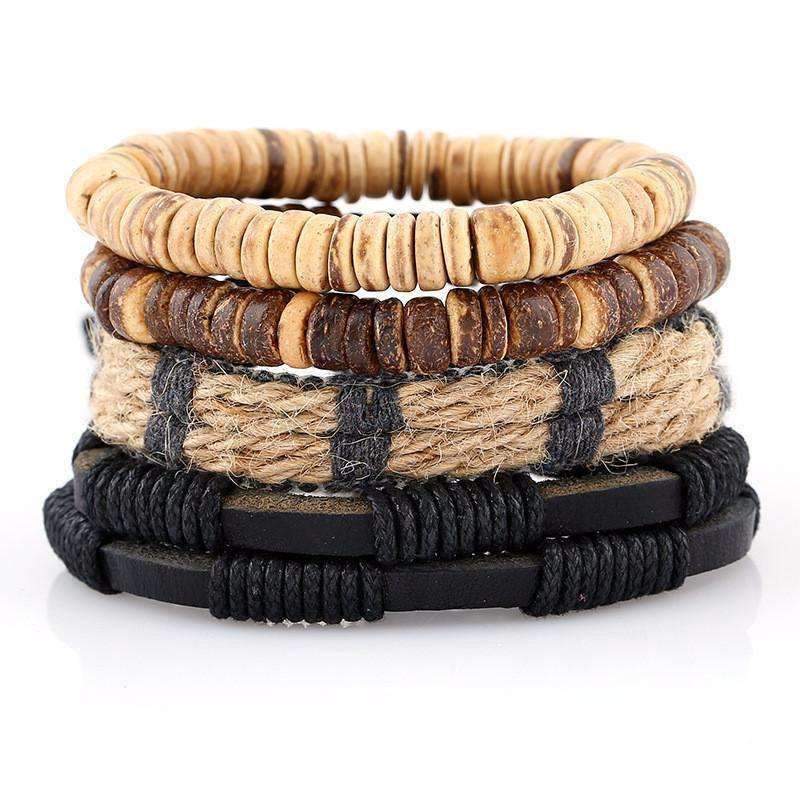Coconut Leather Stacked Bracelet - Zodeys