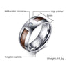 Silver Tungsten Band with Wooden Inlay