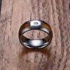 Silver Tungsten Band with Wooden Inlay