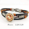 Hazel Copper & Sanded Leather Zodiac Bracelet - Zodeys