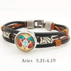 Hazel Copper & Sanded Leather Zodiac Bracelet - Zodeys