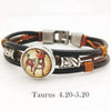 Hazel Copper & Sanded Leather Zodiac Bracelet - Zodeys