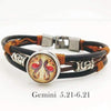 Hazel Copper & Sanded Leather Zodiac Bracelet - Zodeys