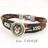 Hazel Copper & Sanded Leather Zodiac Bracelet - Zodeys