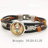 Hazel Copper & Sanded Leather Zodiac Bracelet - Zodeys