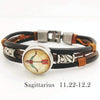 Hazel Copper & Sanded Leather Zodiac Bracelet - Zodeys