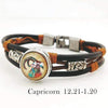 Hazel Copper & Sanded Leather Zodiac Bracelet - Zodeys