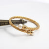 Golden Pearly Gates Twisted Singapore Chain Bangle - Zodeys