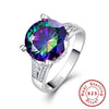 Rainbow Topaz Sterling Silver Engagement Ring