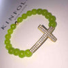 Micro Paved Beaded Cross Bracelet - Zodeys