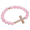 Micro Paved Beaded Cross Bracelet - Zodeys