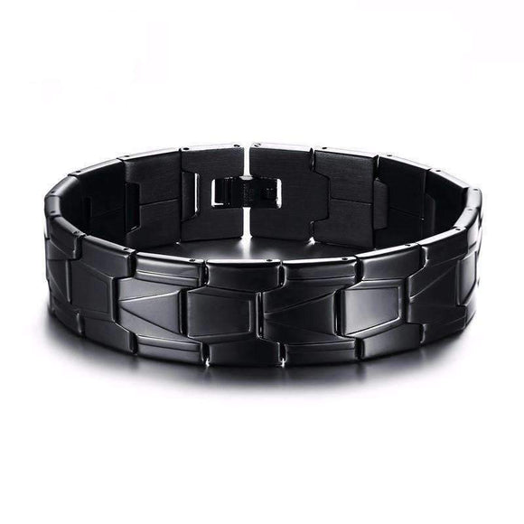 Geometric Chain Titanium Black Bracelet - Zodeys