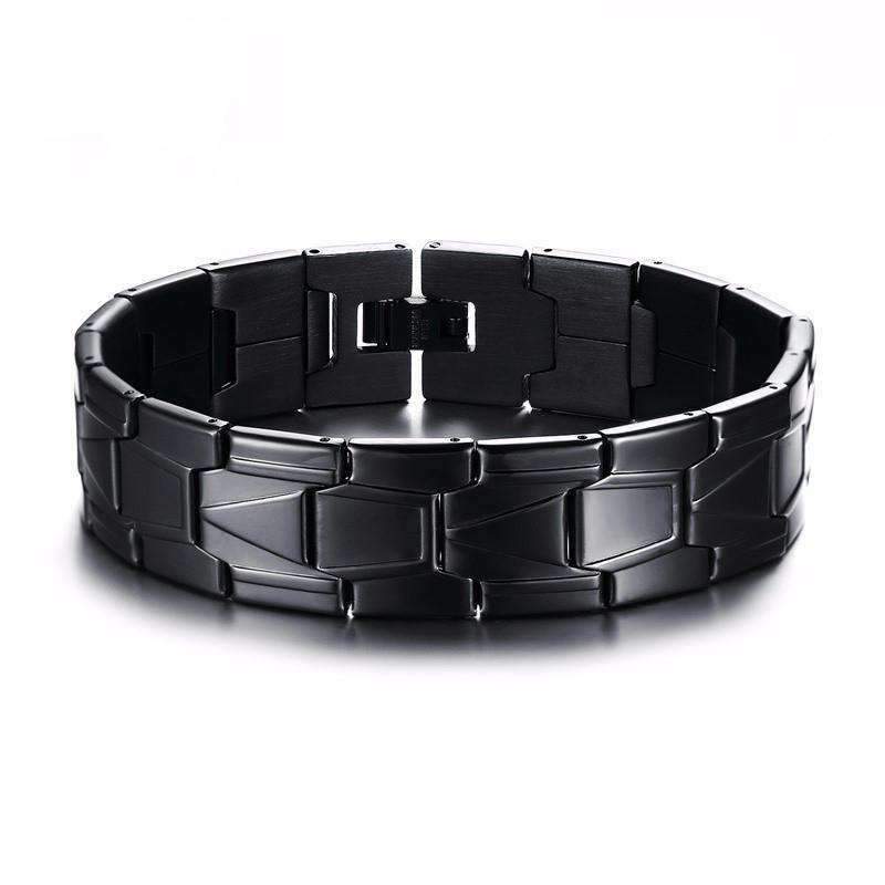 Geometric Chain Titanium Black Bracelet - Zodeys