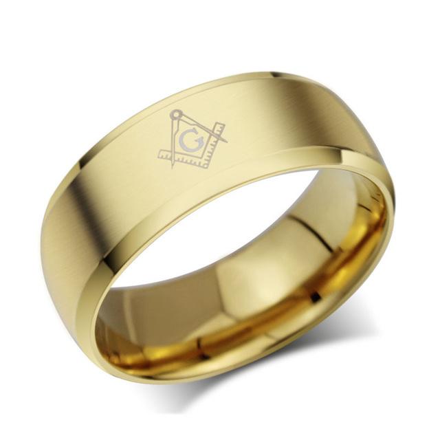 Brushed Stainless Steel & Titanium Masonic Band - Zodeys