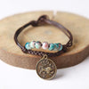 Ceramic Beads & Wax Rope Zodiac Bracelet - Zodeys