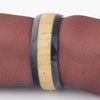 Mahogany Wood Inlay Steel Ring - Zodeys