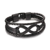 Infinity Leather Chain Bangle Bracelet - Zodeys