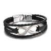 Infinity Leather Chain Bangle Bracelet - Zodeys