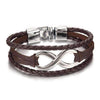 Infinity Leather Chain Bangle Bracelet - Zodeys