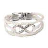 Infinity Leather Chain Bangle Bracelet - Zodeys