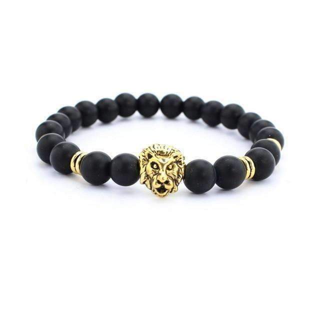 Matte Onyx Natural Stone Lion Bracelet - Zodeys