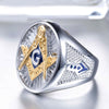 Gold Signet 316L Steel Masonic Ring - Zodeys
