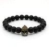 Matte Onyx Natural Stone Roman Warrior Helmet Men's Bracelet - Zodeys