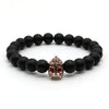 Matte Onyx Natural Stone Roman Warrior Helmet Men's Bracelet - Zodeys