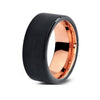 Brushed Pipe Cut Tungsten Carbide Rose Gold Ring - Zodeys