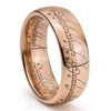 Rose Gold Lord of The Rings Tungsten Carbide Ring