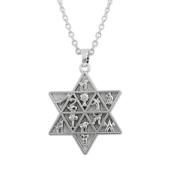 12 Tribes Star of David Pendant Necklace - Zodeys