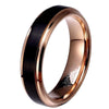 Black Brushed Rose Gold Tungsten Carbide Ring - Zodeys