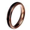 Black Brushed Rose Gold Tungsten Carbide Ring - Zodeys