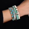 Varado Turquoise Natural Stone Silver Buddha Multi-Layered Bracelet - Zodeys