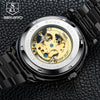 Matte Black Stainless Steel Mechanical Skeleton Watch - Zodeys