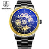 Matte Black Stainless Steel Mechanical Skeleton Watch - Zodeys