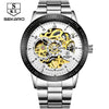 Matte Black Stainless Steel Mechanical Skeleton Watch - Zodeys