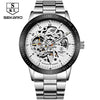 Matte Black Stainless Steel Mechanical Skeleton Watch - Zodeys
