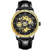 Matte Black Stainless Steel Mechanical Skeleton Watch - Zodeys