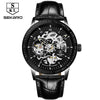 Matte Black Stainless Steel Mechanical Skeleton Watch - Zodeys