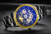 Matte Black Stainless Steel Mechanical Skeleton Watch - Zodeys