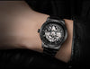 Matte Black Stainless Steel Mechanical Skeleton Watch - Zodeys