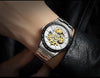 Matte Black Stainless Steel Mechanical Skeleton Watch - Zodeys