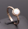 White Fire Opal Champagne Gold Ring - Zodeys