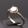 White Fire Opal Champagne Gold Ring - Zodeys